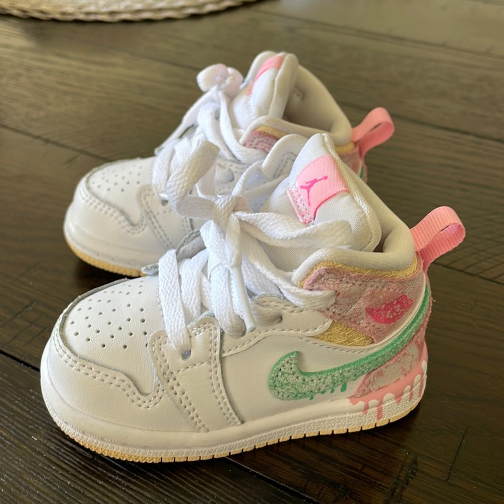 Nike Baby Walker Shoes - White, Pink, Green